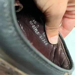 Vintage Footjoy CLASSICS Dry Black Leather Cordovan ALLIGATOR GOLF Men’s 10D VINTAGE FootJoy Classics Black ALLIGATOR saddle golf shoes  main image 4
